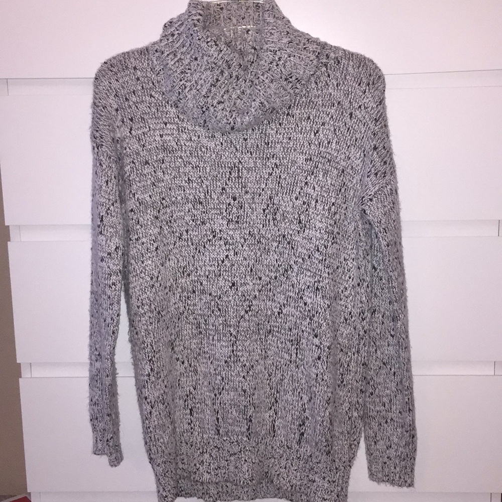 Forever 21 Long Black and White Turtleneck Sweater